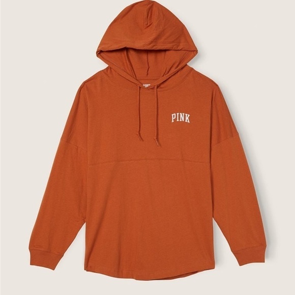 PINK Victoria's Secret Tops - Pink by victoria Secret Cotton Oversized Hooded T-Shirt​​​​​​​​​